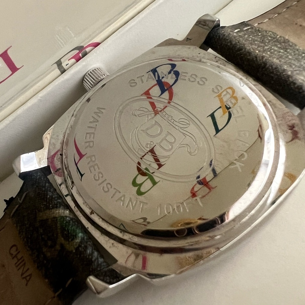 👑✅PRICE FIRM✅Vintage Dooney & Bourke Pink Crystal Monogram Watch - Picture 10 of 17